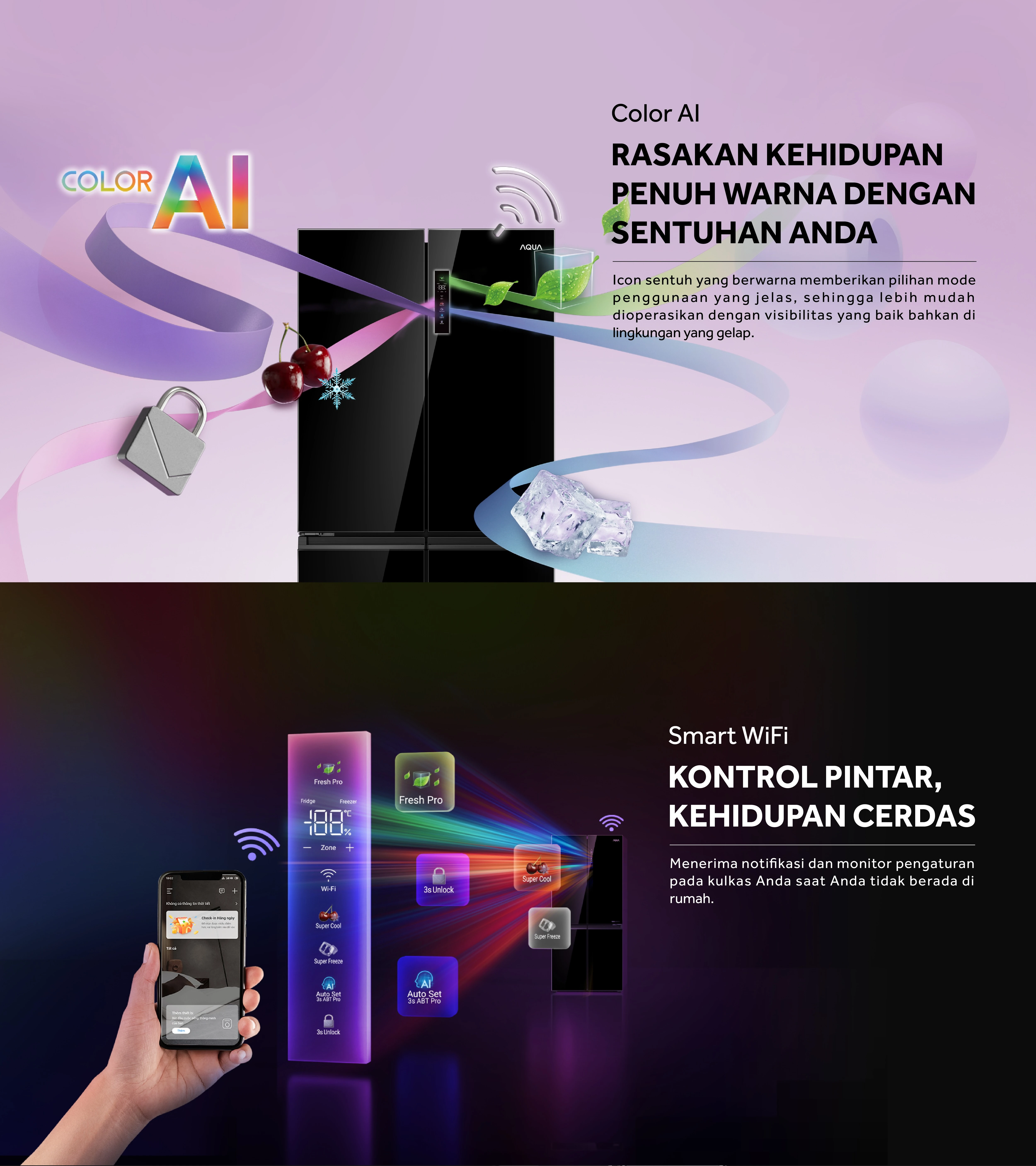 kulkas AQUA Elektronik AQR-CTD746RAG(BK)